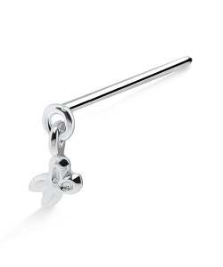 Scissor Shaped Silver Straight Nose Stud NSKA-551